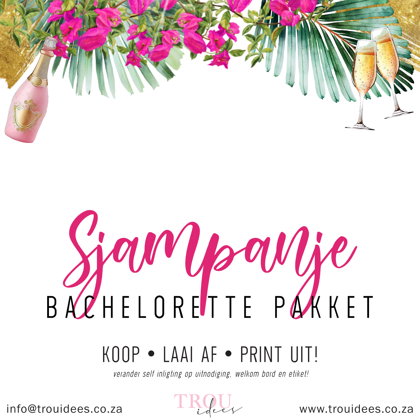 Champagne Bachelorette Stationery